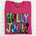 Holly Jolly Sequin Patch T-Shirts