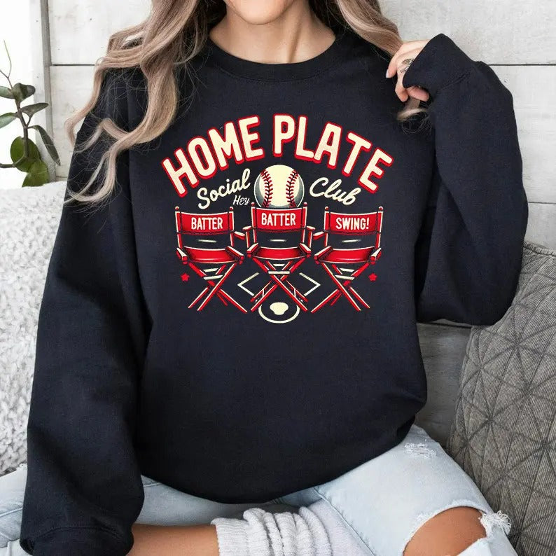 Home Plate Social Club Baseball Baseball Mom Game Day Baseball Season Baseball Shirt T-Shirts