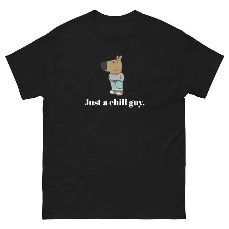 Just Chill Guy Meme Classic Fit 100% Cotton Menswear T-Shirts