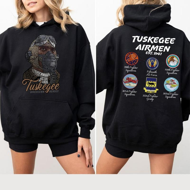 Tuskegee American Heroes Tuskegee Airmen 100% Cotton Classic Fit Multiple Colors Machine Washable T-Shirts