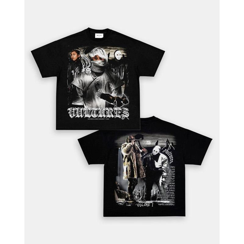 Vultures V1 2 Sides Kayneee Westtt Printed Music Fans Music Tour T-Shirts