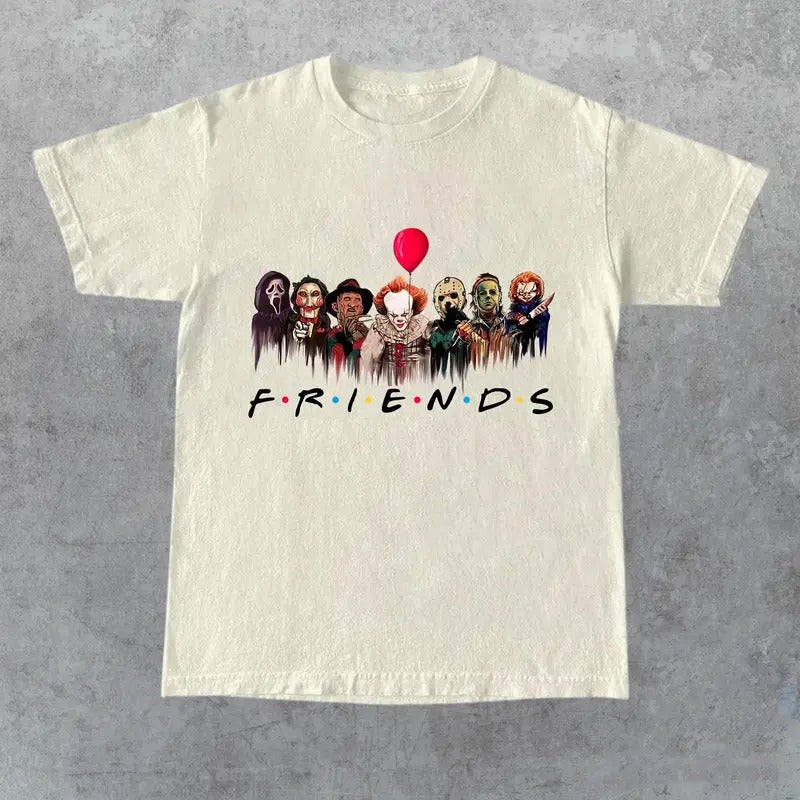 Horror Characters Friends Halloween Horror Characters Trending Shirt You Her Him Friend T-Shirts
