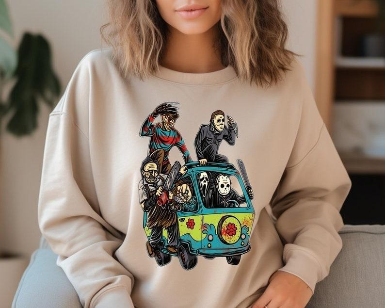 Horror Friends Van Halloween Retro Scary Movie Horror Mystery Van Halloween Scary T-Shirts