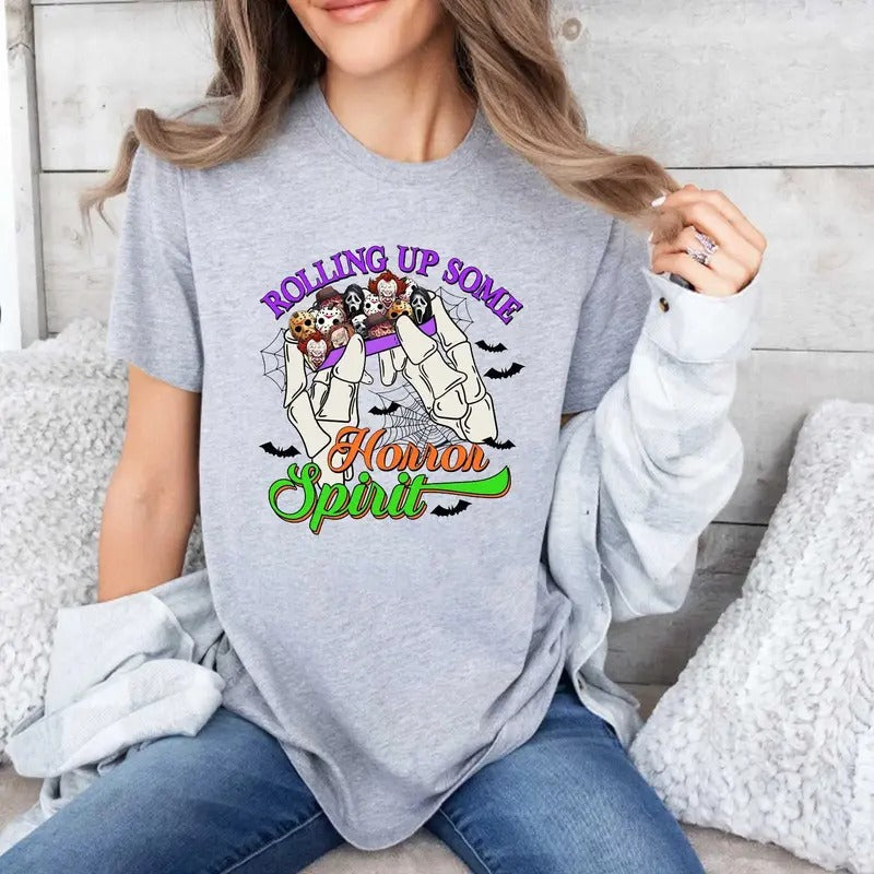 Horror Spirit Shirt Hallowen Shirt Cute Fall Shirt Spooky Season T-Shirts