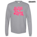 Hot Pink Santa Baby Sequin Patch Long Sleeve Comfort Colors T-Shirts