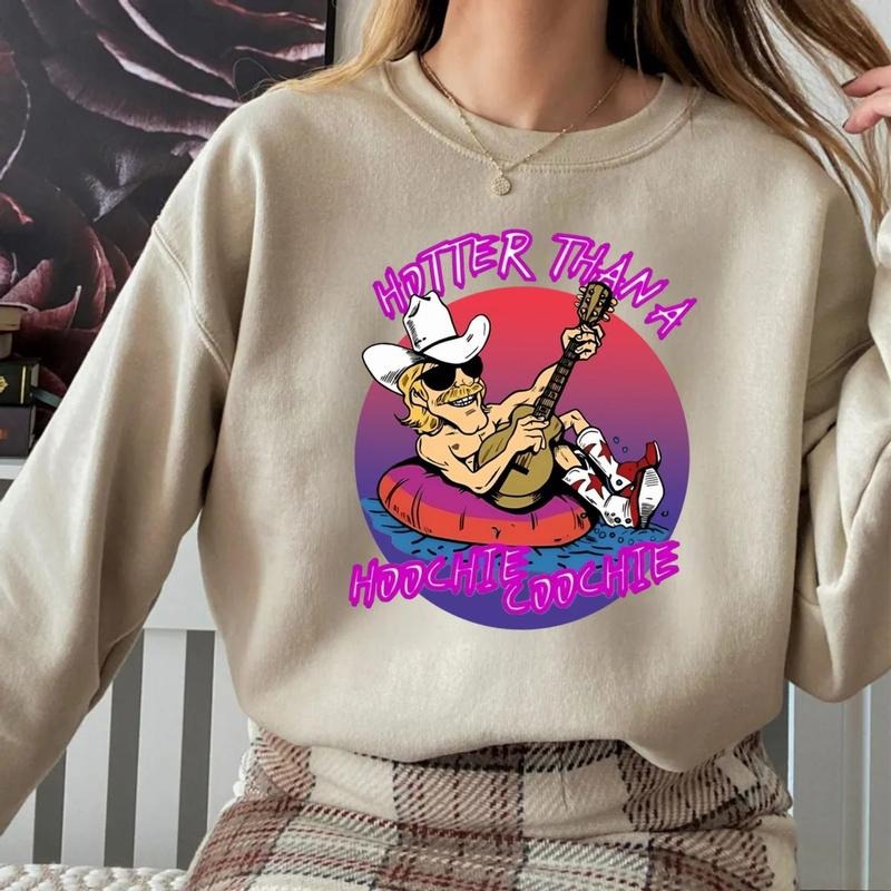 Hotter Than Hoochie Coochie Way Down Yonder Shirt Hotter Than Short Sleeve Round Neck T-Shirts