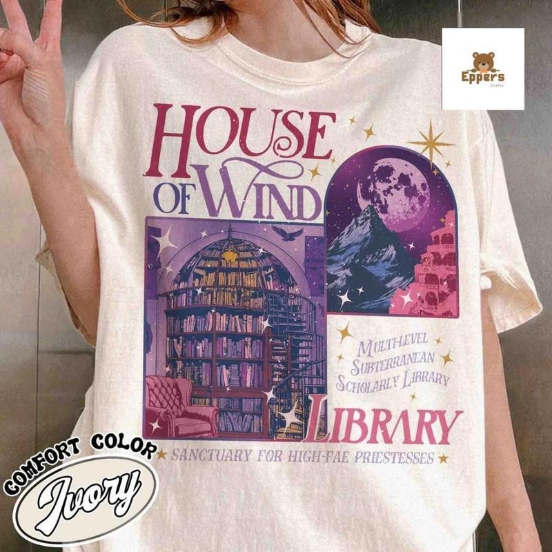 House Wind Library Shirt Acotar Shirt Library Velaris Shirt Bookish Shirt Book Lover Outfits Stay Ahead T-Shirts