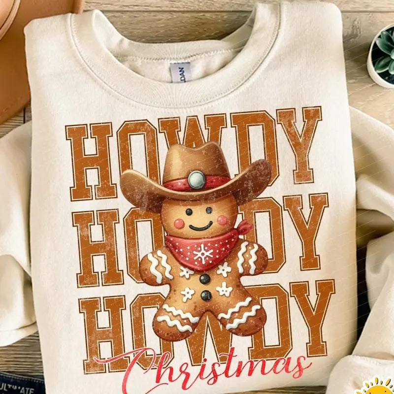Howdy Retro Western Season Gingerbread Man T-Shirts