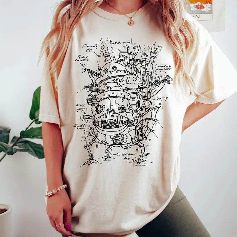 Howl'S Moving Castle Shirt Howl Sophie Shirt Anime Shirt Harajuku Womenswear Polyester Tops Cotton T-Shirts