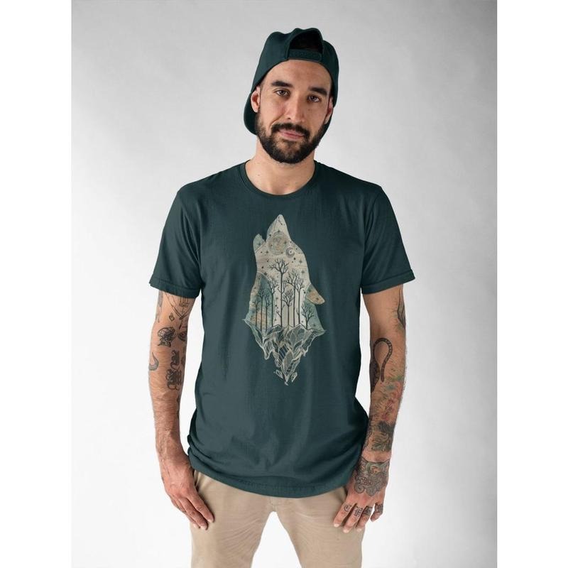 Howling Wolf Map SweaterWolves Forest Wildlife Animal Wolverine Lover Boyfriend Adventure Nature Outdoors Hiking T-Shirts