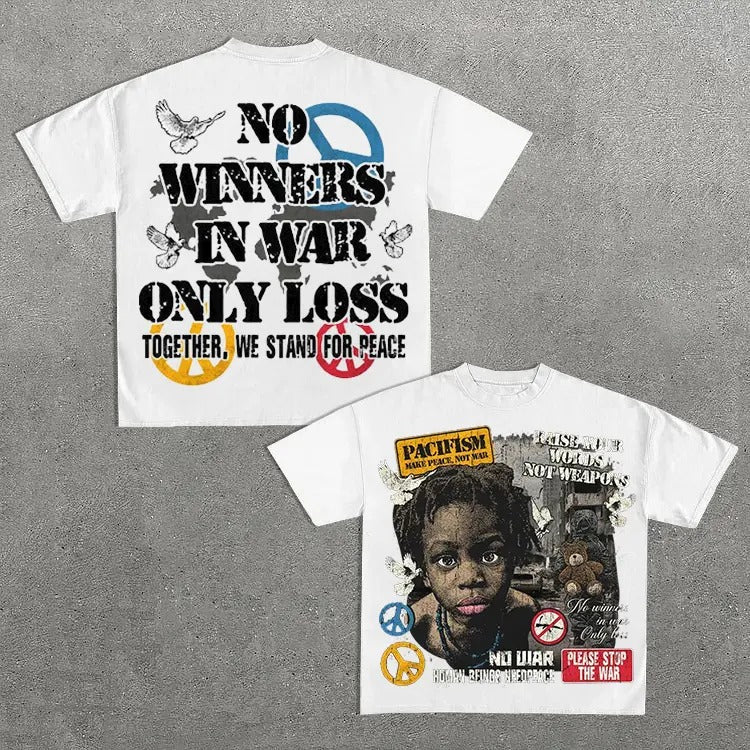 Human Beings Need Peace Not War. Vintage Graphics Cotton T-Shirts