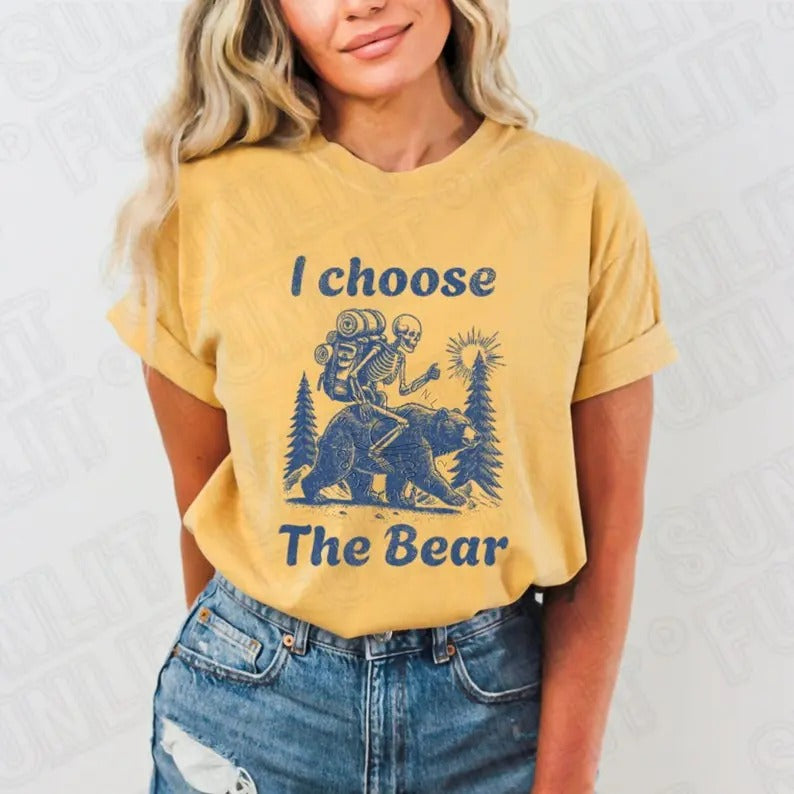I Choose Bear Shirt Tiktok Shirt Retro Rights 4b Movement Shirt Female Empowerment Man Bear T-Shirts