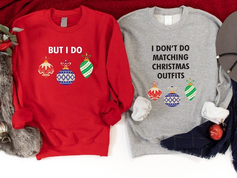 I Don'T Do Matching Outfits But I Do Matching Couples Wife Husband X Mas Party T-Shirts