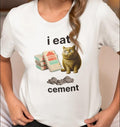 I Eat Cement Cat Cringey White Cat Meme Shirt Funny Cat T-Shirts
