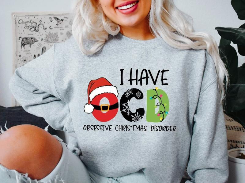 I Have OCD Obsessive Disorder OCD Family X Mas Party Lights T-Shirts