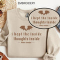 I Kept Inside Thoughts Inside Embroidery Shirt Quest Squad Fourth Wing Shirt Bookish Dragon Rider Book Lover T-Shirts