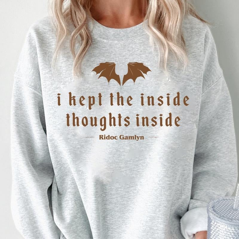I Kept Inside Thoughts Inside Shirt Quest Squad Fourth Wing Shirt Bookish Dragon Rider Book Lover T-Shirts