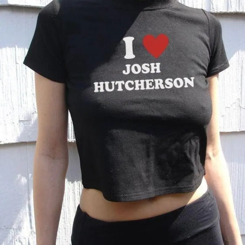 I Love Josh Hutcherson Movie TV Actor I Heart I Love 90s Grunge I Love Top Shirt Him Her Menswear Cotton Classic Casual Basic Short Sleeve T-Shirts