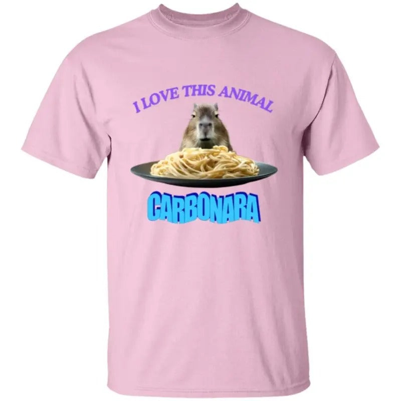 I Love This Animal Carbonara Shirt Funny Capybara Shirt Capybara Meme Funny Animal Funny Meme T-Shirts