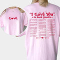 I Love You Book Quotes Shirt Funny Wife Unhinged Shirt Book Lover Printed Booktok Bookish Era Comfy Fabric Tops Womenswear Cotton Fabric Chic T-Shirts