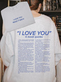 I Love You Book Quotes I Love You Read Back Book T-Shirts