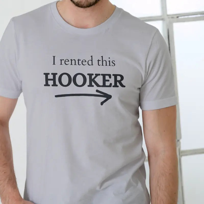 I Rented This Cotton Casual Short Sleeve White Text Arrow T-Shirts