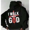 I Walk God 2 Side Casual Street Fleece Hooded Tops Perfect T-Shirts