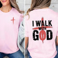 I Walk God Shirt Pure Cotton Casual Street Crew Neck Short Sleeve Tops Perfect T-Shirts