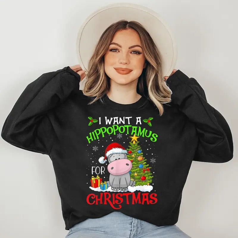 I Want Hippopotamus Xmas Hippo T-Shirts
