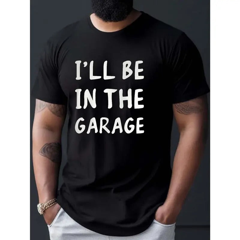 I'Ll Be Garage Print Casual Short Sleeve Summer Made USAstyle{N002}2 T-Shirts