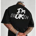 I'M Broken Pure Cotton Casual Street Crew Neck Short Sleeve Tops Perfect T-Shirts