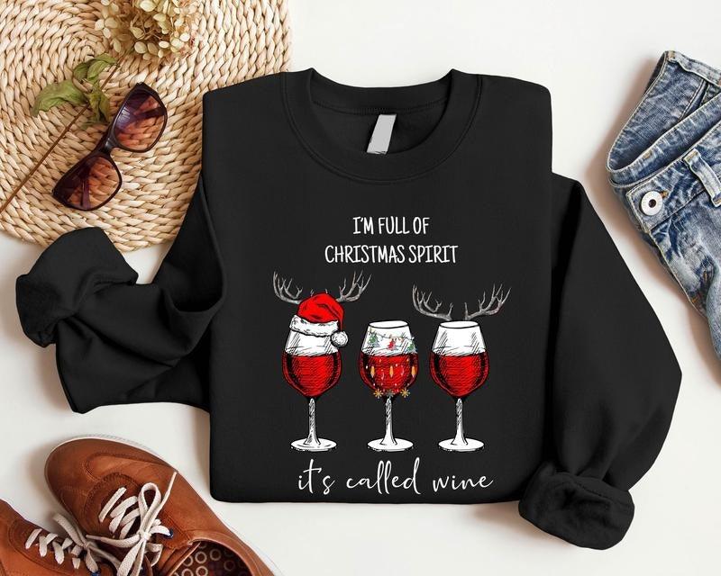 I'M Full Spirit 'S Called Wine Wine X Mas Party Santa Red Wine T-Shirts