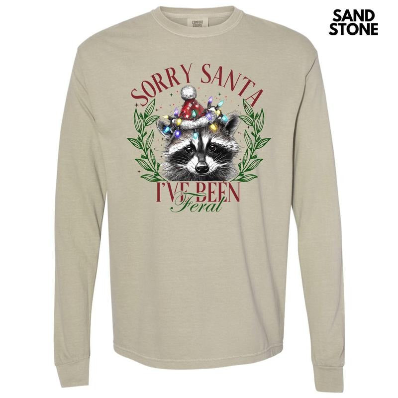 I'Ve Been Feral Santa Long Sleeve Comfort Colors 'NLB' T-Shirts