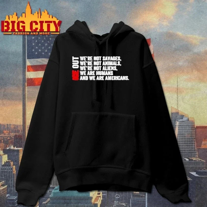 ICE Out We’re Not Savages We’re Not Animals We’re Not Aliens We’re Humans And We’re Americans Bad Bunny T-Shirt