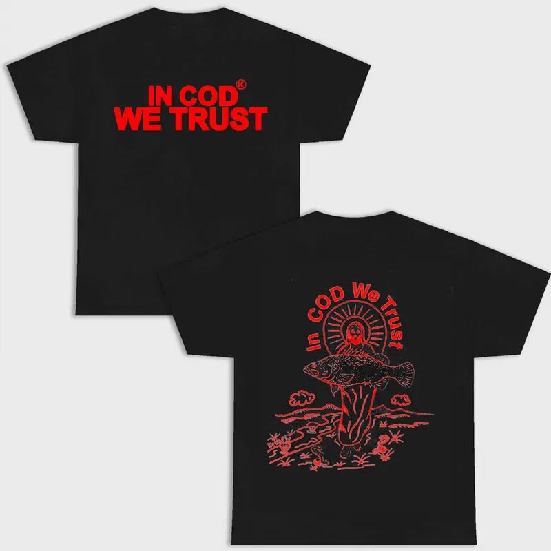 COD WE TRUST DOUBLE SIDES BLACK VERSION MENWEAR GANG SHIRT T-Shirts