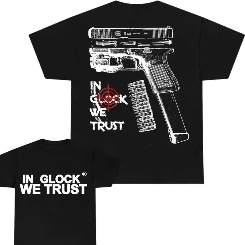 GLOCK WE TRUST NEW DOUBLE SIDE MULTIPLE COLOR SHIRT Menswear Top T-Shirts