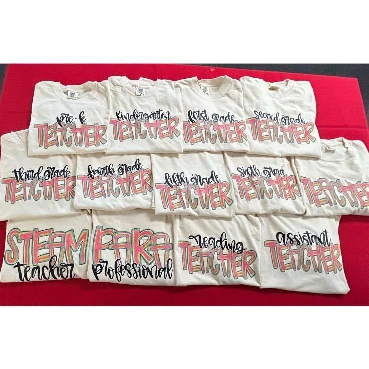 IVORY Brushstroke Teacher Comfort Colors T-Shirts