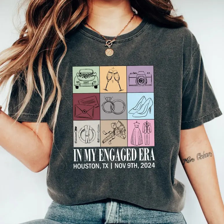 My Engaged Era Shirt Engaged Shirt Pocket Shirt Engagement Future Mrs. Fiancee Shirt T-Shirts