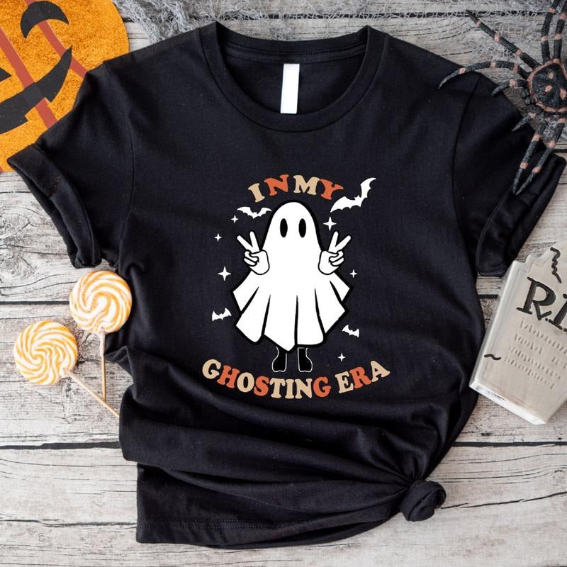 My Ghosting Era Halloween Party Shirt Spooky Season Funny Ghost Short Sleeve T-Shirts