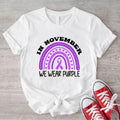 November We Purple Shirt Prematurity Awareness Preemie Warrior Mom Purple Ribbon Rainbow World Prematurity Day T-Shirts