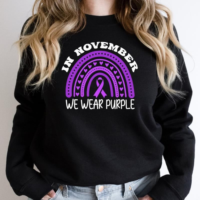 November We Purple Prematurity Awareness Preemie Warrior Mom Purple Ribbon Rainbow World Prematurity Day T-Shirts