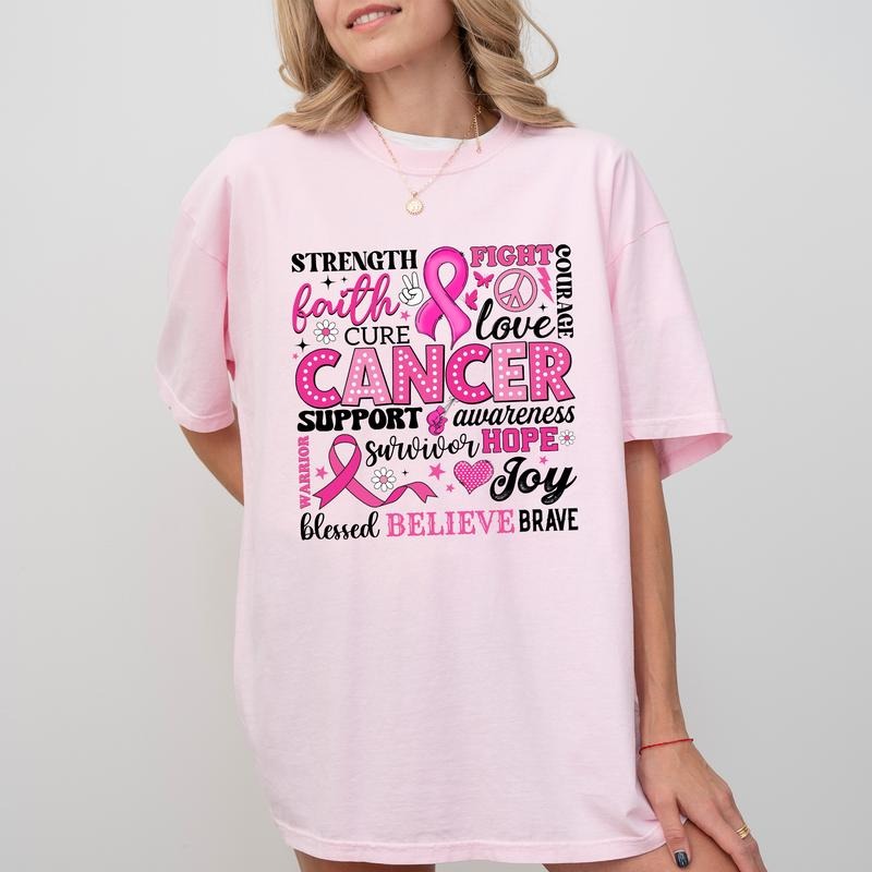 October We Pink Comfort Colors Shirt Breast Cancer Awareness Unhinged Breast Cancer Survivor Motivational Shirt T-Shirts