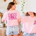 October We Pink Shirt Breast Cancer Awareness Pink Ribbon Front Back Print Cancer Support T-Shirts