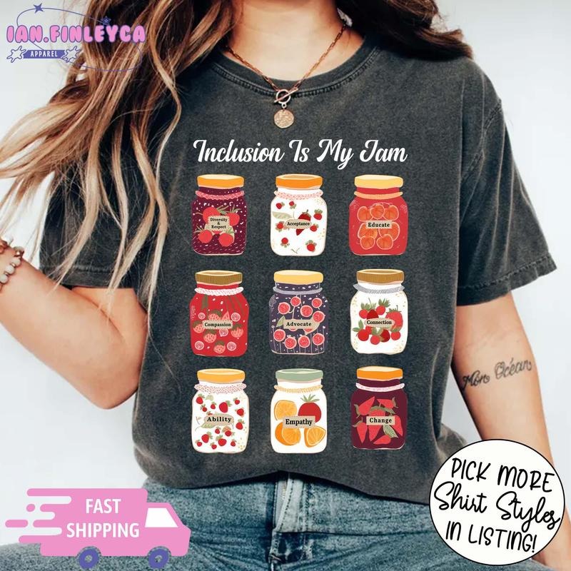 Inclusion Is My Jam Neurodiversity Shirt Education Teacher Shirt Autism Awareness Shirt Autism Teacher Shirt Autism Mom T-Shirts