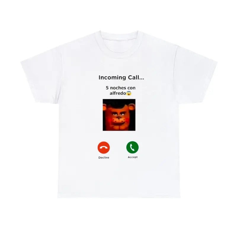 Incoming Call Inspired 5 Noches Con Alfredo Gaming Fan T-Shirts