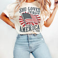 "Independence Day Christian Shirt 4th July Shirt She Loves Jesus America Too Shirt America Retro Shirt Usa Shirt USA Flag " T-Shirts