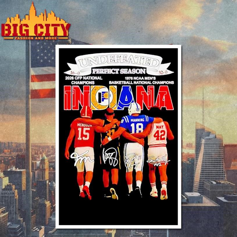 Indiana Undefeated Perfect Season CFP National Champions 1976 NCAA Men’s Basketball National Champions Shirt