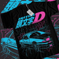 Initial D Itsuki Fujiwara S 4XL Anime Manga Movie Black Shirt S 4XL T-Shirts