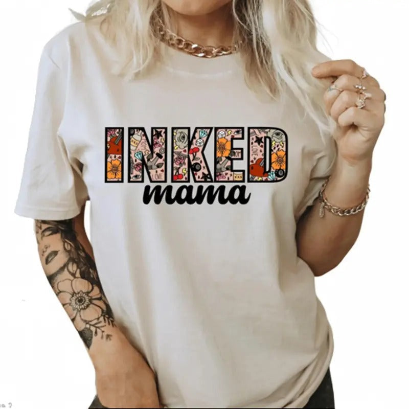 Inked Mama Casual Cotton Tattoo Loving Mamas. Makes Great Any Occasion T-Shirts