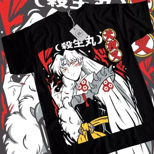 Inuyasha Sesshomaru Red Moon Inu Yasha Girl Anime Manga All Size T-Shirts